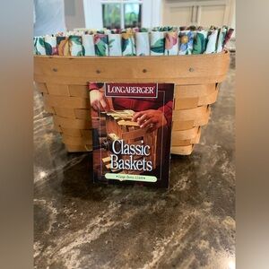 Longaberger Woven Basket with Floral Liner